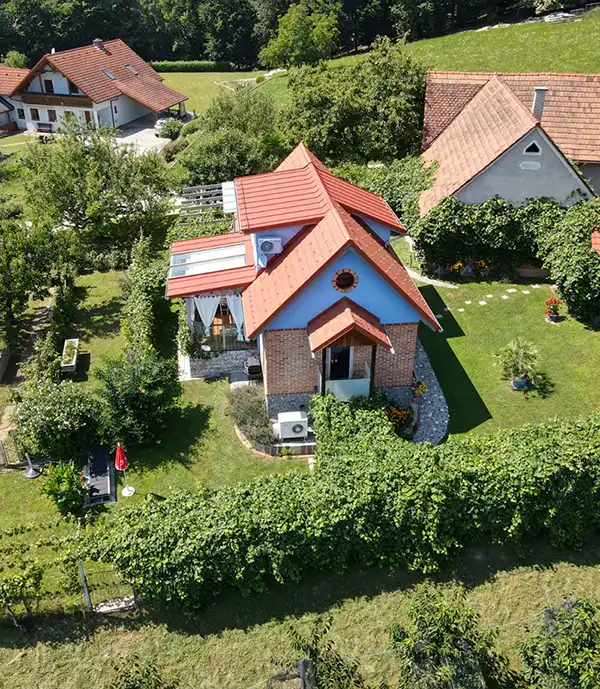 Haus aus Vogelperspektive
